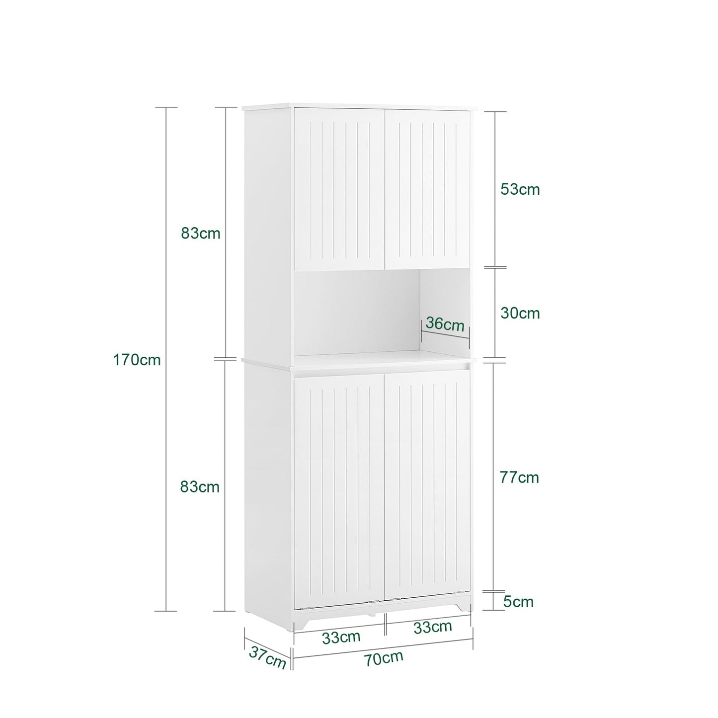 SoBuy BZR150-W Armoire de toilette haute avec sac à linge - Blanc - 70x37x170 cm