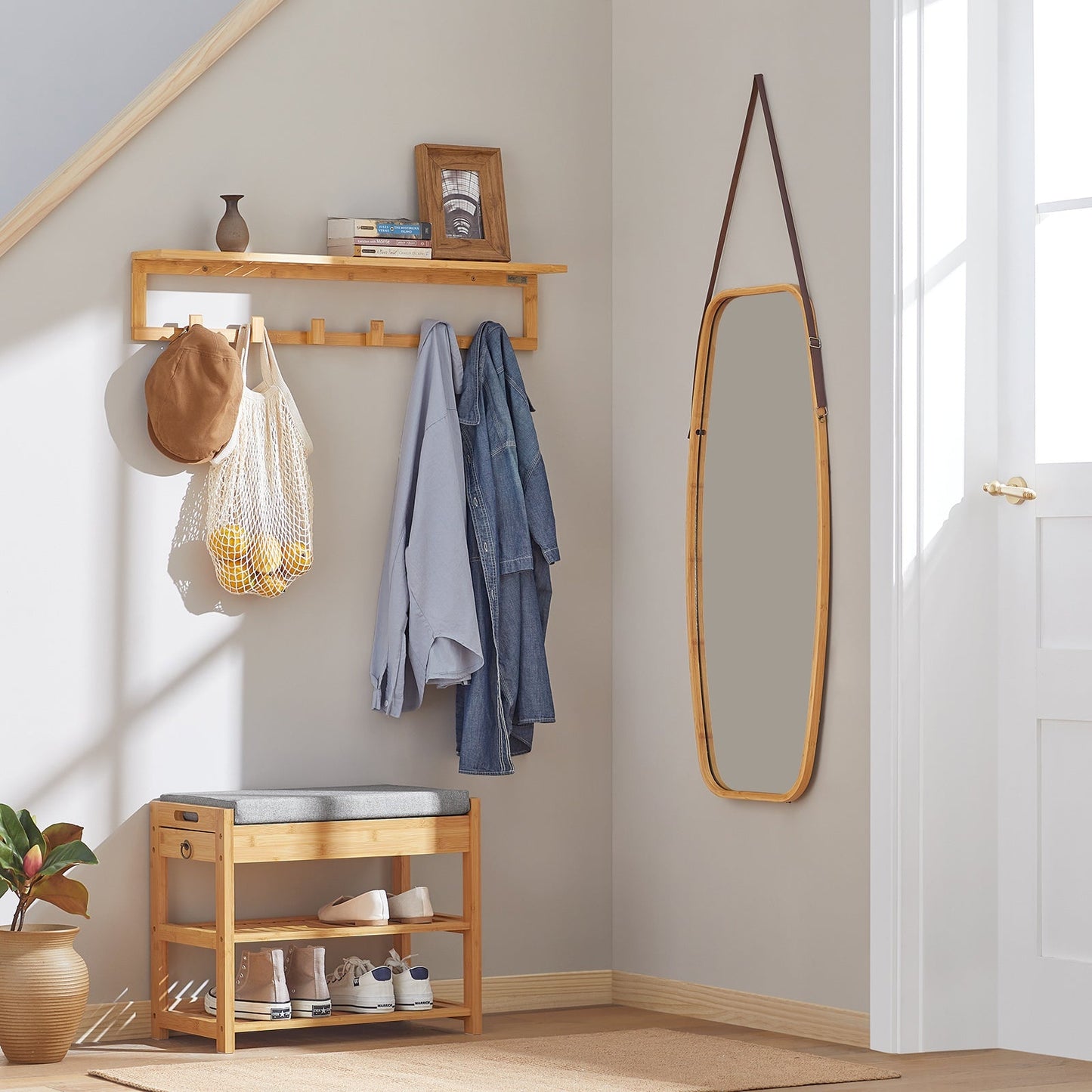 SoBuy FSR49-N Meuble à chaussures 2 étagères en bambou