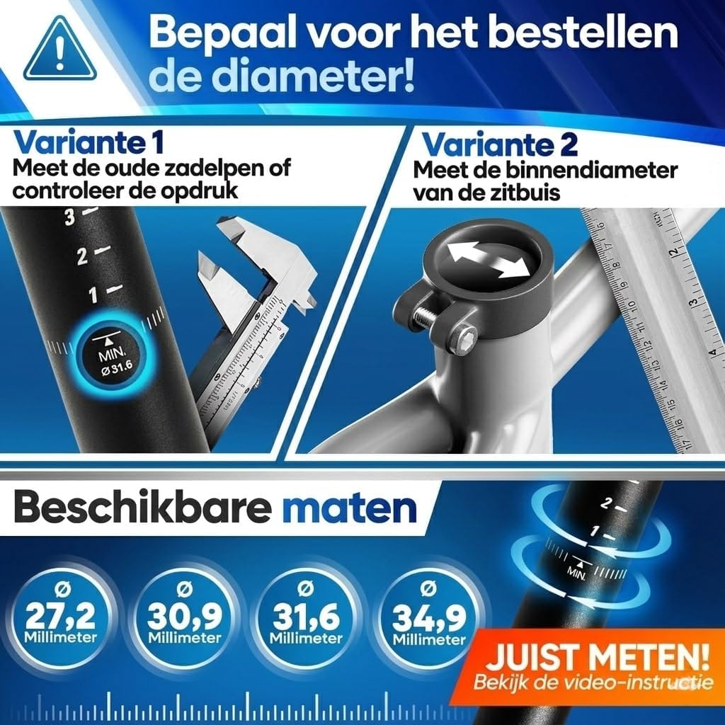 Tige de selle à ressort Nextcover - Comfort-Spring - Tension du ressort réglable - Pour vélos électriques et vélos classiques