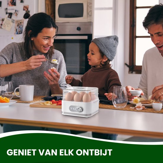 TTD® Smart Egg Boiler Electric with Timer - Convient pour 1 à 6 oeufs - à la coque, à la molle ou semi-molle - Egg timer - Egg Boiler Electric - Comprend un coquetier et un gobelet gradué