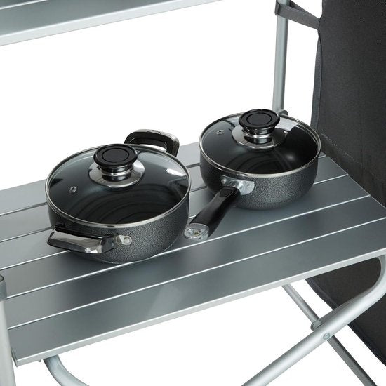 Tectake - cuisine de camping dim. 172 x 52 x 104cm noir - 403344