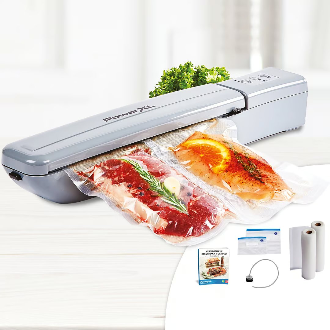 Appareil sous vide PowerXL Duo NutriSealer - Fonction 6 en 1 - Film et sachets inclus - Conserve les aliments 5 fois plus longtemps