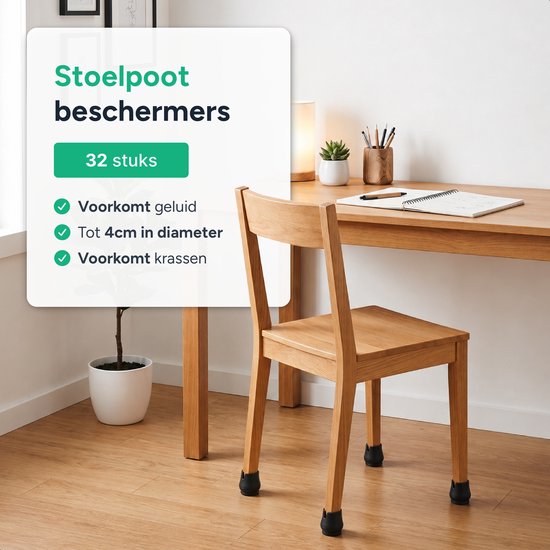 Protège-pieds de chaise - 32 pièces - Chaussettes - Embouts pour pieds de chaise - Feutres - Embouts de chaise - Feutres pour chaise - Chaise - Ronds - Protège-pieds de chaise - Embouts - Chaussettes - Feutre