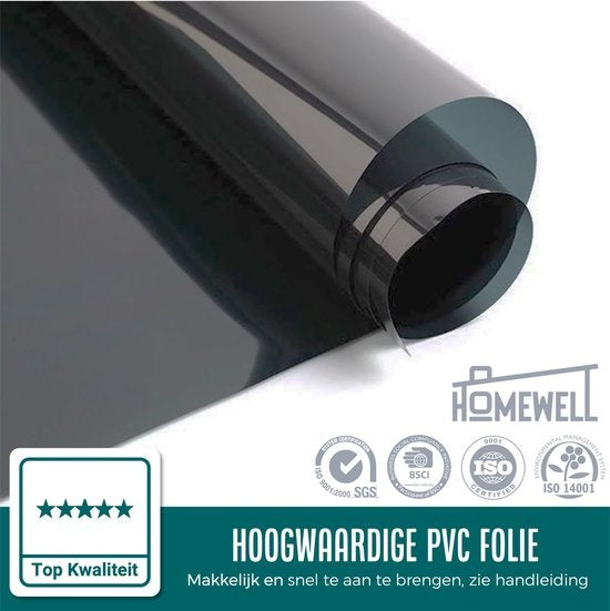 Homewell Film solaire pour fenêtre HR 60x200cm - Protection UV - Isolant et autocollant - Teinte noire 39%.