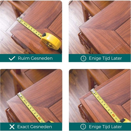 HOMEWELL Protecteur de table en verre transparent 90x200cm - Voile de table transparent - Nappe - Antidérapant et résistant à la chaleur - 2.2 mm