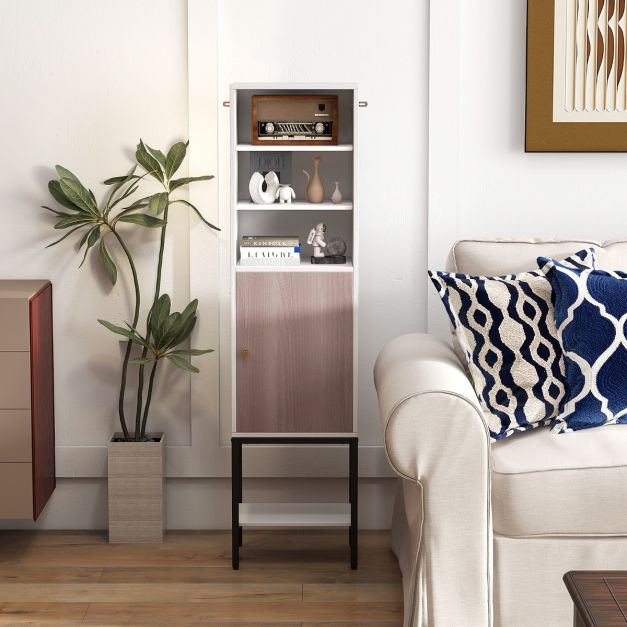 Armoire Coast - Bois & MDF - Système anti-basculement - 38 x 30 x 146 cm - Blanc