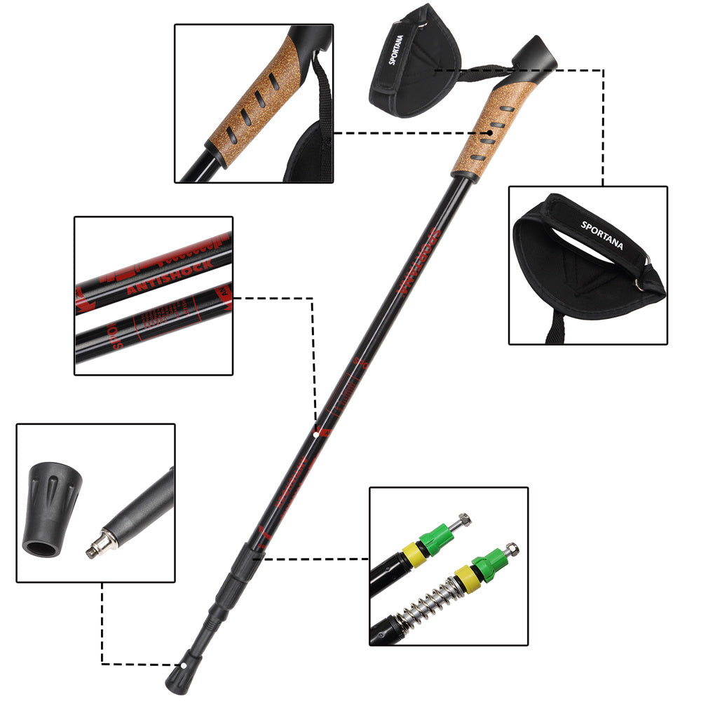Sportana Sportana Nordic Walking stokken - rood