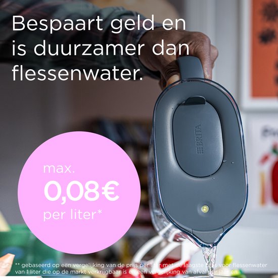 Carafe filtrante BRITA Style Essential XL - 3,6 L - Bleue - avec 1 cartouche MAXTRA PRO Pure Performance - grande carafe filtrante avec LED Smart Light et couvercle rabattable, filtre les impuretés et bien plus encore