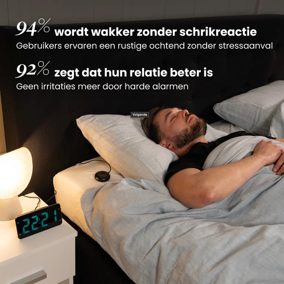 Réveil DreamCare Pulse avec fonction vibration et vibreur de lit – Doté d'un écran entièrement réglable en luminosité, d'une double alarme et d'une fonction snooze – Pour les gros dormeurs et les malentendants – Plastique noir – Câble de 180 cm
