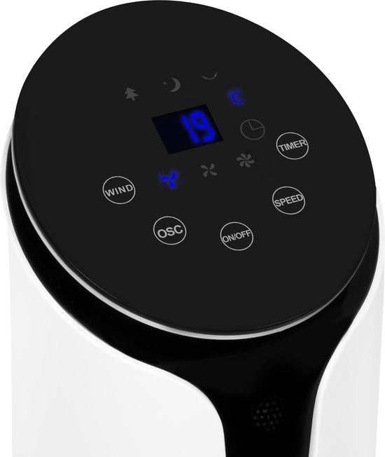 VONROC Ventilateur Luxe - Ventilateur de tour - hauteur 110 cm - télécommande incluse - 3 vitesses - fonction swing - minuterie de 15 heures - blanc