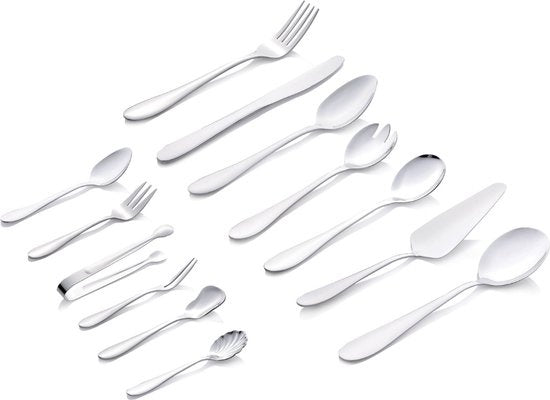 alpina Cutlery Set 12 Person - 70 Piece - Spoons - Knives - Forks - Stainless steel - Silver