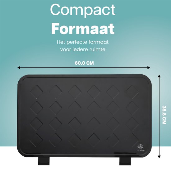 AirKing Radiateur convecteur électrique - 1250/2000 Watts - Radiateur convecteur électrique avec thermostat réglable - Radiateurs électriques - Noir