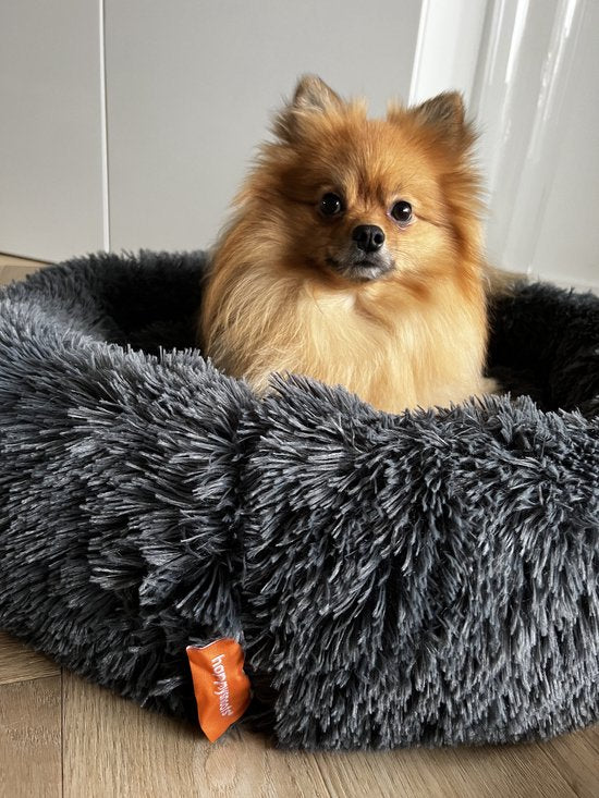 Happysnuts Donut Dog Basket 100cm - Panier marron pour chien - Lit pour chien - Coussin pour chien lavable
