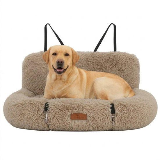 Siège auto pour chien By Cee Cee Deluxe - Panier pour chien avec sangle de sécurité - Panier de voiture pour chien - Siège pour chien - Siège auto - Mokka - Taille L - Otto