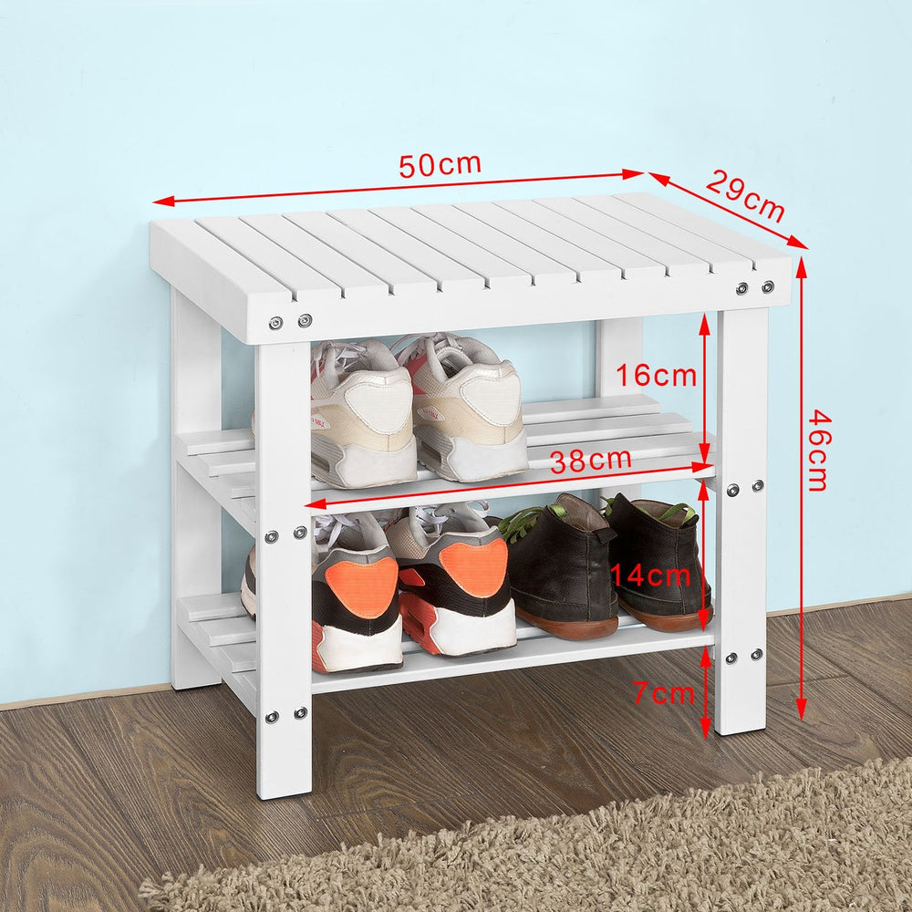 SoBuy - Rangement pour chaussures avec banc - Blanc - 50x29x45 cm
