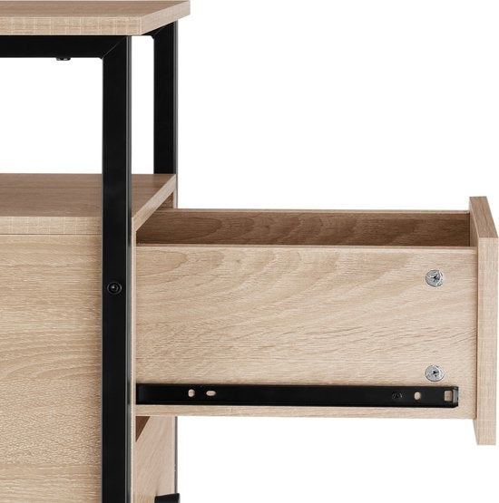 tectake - Table de chevet table d'appoint Tullamore - 49,5x30x61,5cm - industriel - brun clair - 404729
