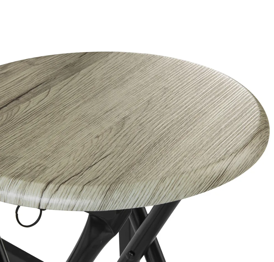 SoBuy Table de salle à manger - 3 pièces - Table pliante - 2 tabourets - Table de cuisine - 90 x74 x 45 cm - Bois noir