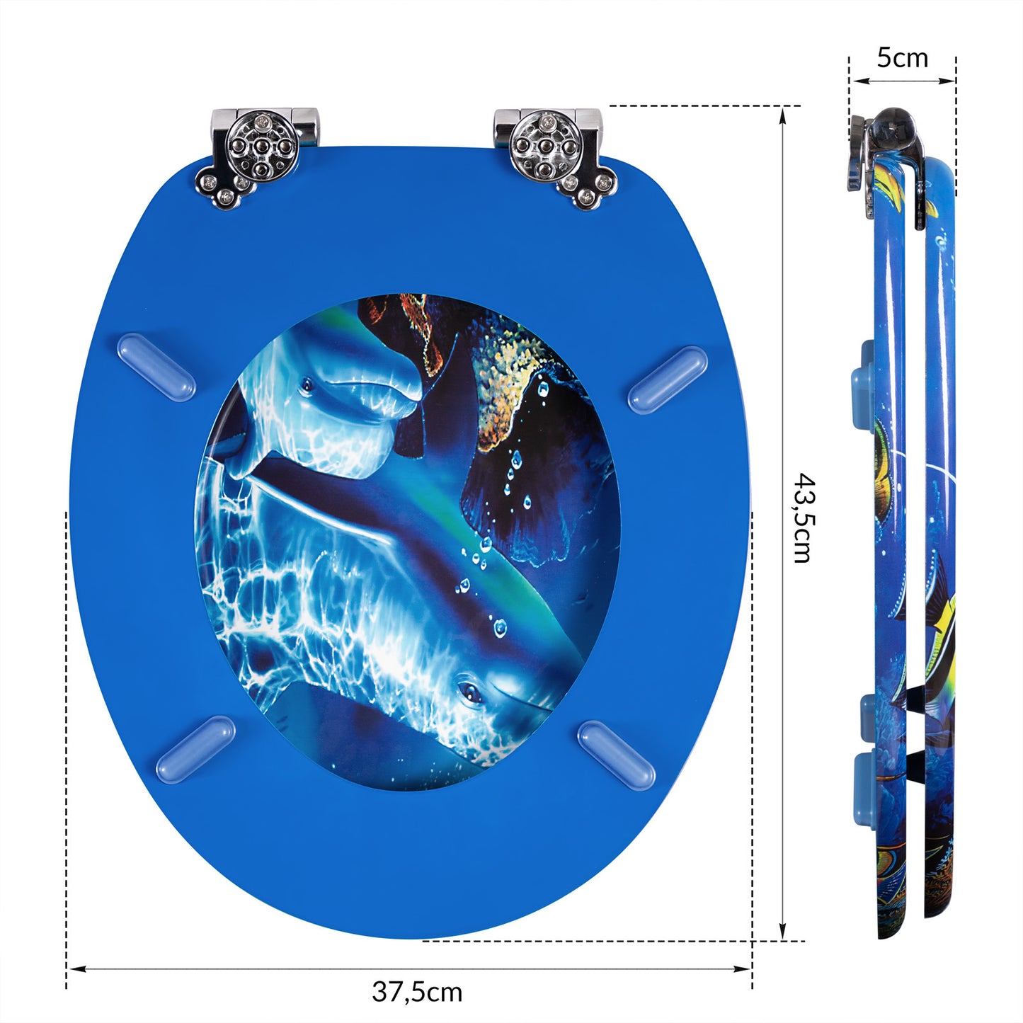 Abattant Dolphin - Sotf Close Antibacterial - MDF 150kg