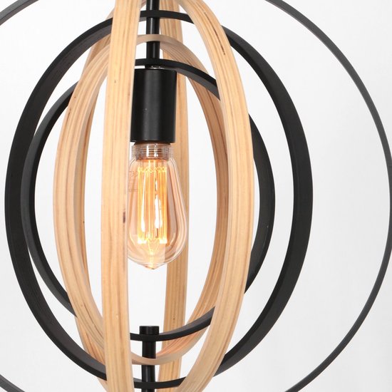 Anne Lighting - suspension - Muoversi - naturel - bois - Ø 45 cm - E27 - 3491BE
