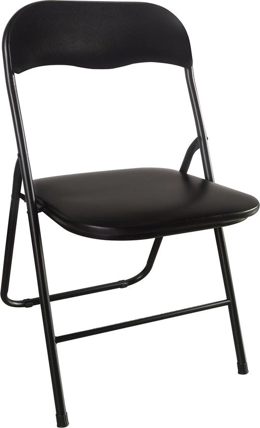 BRASQ Chaise pliante noire - Chaise pliante - Chaise pliante 43x38x78 cm - PVC - Chaise de salle à manger