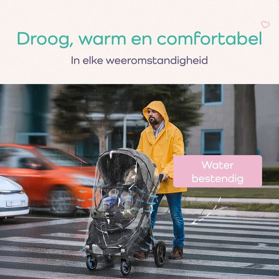 Qwali Rain Cover Pram Universal - Poussette - Rain Cover Buggy - Pram Accessories