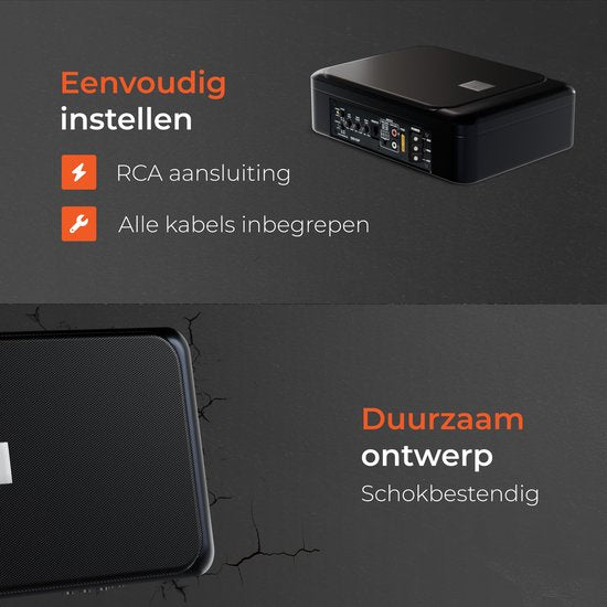 Skoov SlimBass Car Subwoofer Avec Amplificateur Intégré - 200W - Télécommande - Haut-parleurs - Sous-siège - Actif - Woofer