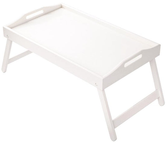 Plateau de petit-déjeuner au lit Ceruzo – Table de lit pliable en bambou 50 x 30 cm – Blanc