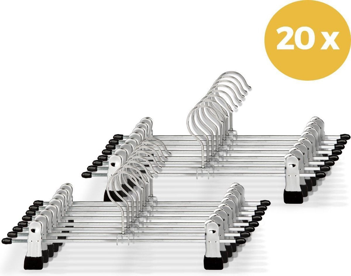 LifeGoods Cintres pour pantalons - 20 pièces - antidérapant - métal
