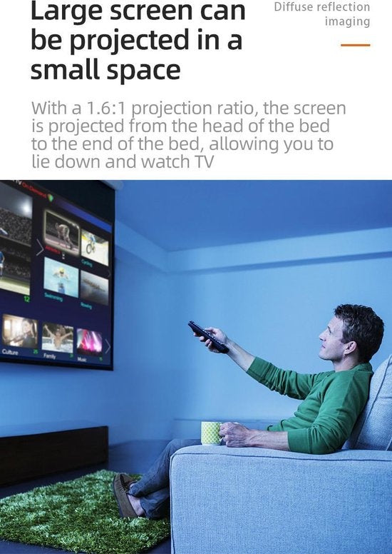 Fuegobird Smart Mini Projecteur - Support de téléphone mobile sans fil même écran