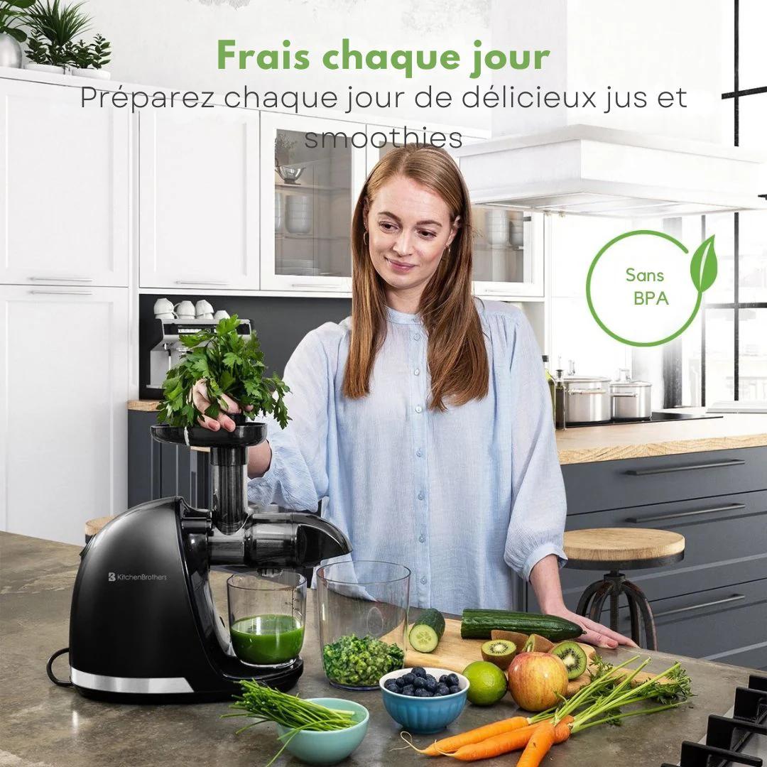 Extracteur de jus - KitchenBrothers - fruits et légumes -700ml - Noir