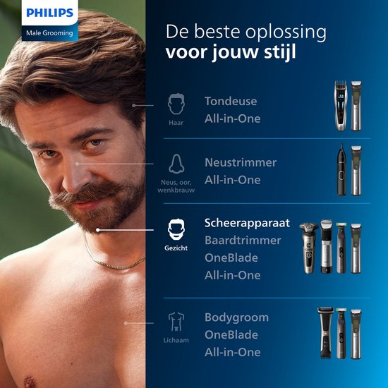 Philips Shaver Series 5000 - Rasoir électrique - Rasage sur peau sèche ou humide - Technologie SkinIQ - S5889/11