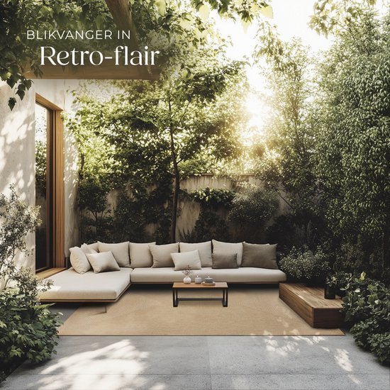 tectake® Tapis tressé - Style Boho - Tapis en jute pour l'intérieur et l'extérieur - Durable, facile d'entretien, indéformable et anti-allergique - Tapis vintage - Tailles div. - 200x290 cm