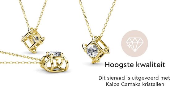 Yolora Collier femme avec pendentif - Cristal Kalpa Camaka - Couleur or - Plaqué or jaune 18K - Collier femme or - Bijoux - Coffret cadeau de luxe - Coffret cadeau - Coffret cadeau exclusif - Bel emballage cadeau