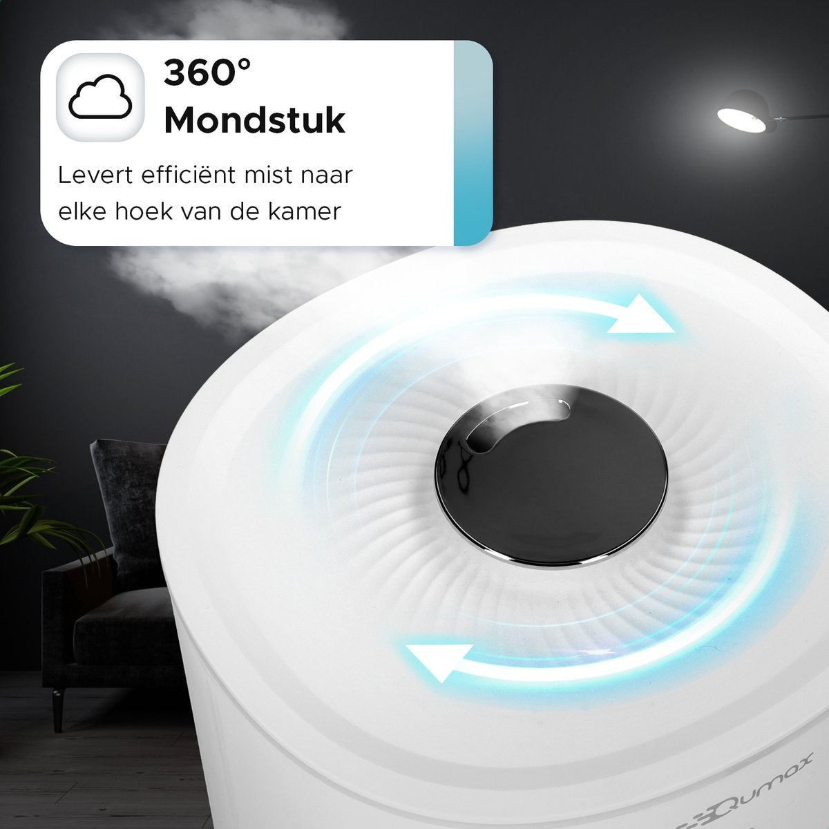 Qumax Humidificateur avec Aromathérapie - Humidificateur - Nébulisateur - Différents niveaux - Design silencieux - 2.8L