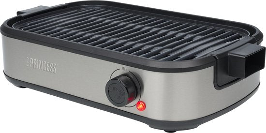 Princess Table Chef Purify - 103215 - Barbecue de table - 35 x 21 cm - Gril de table et barbecue avec système de filtration d'air - Aspiration intégrée - Jusqu'à 260 degrés - Sans PFAS - 1 800 W