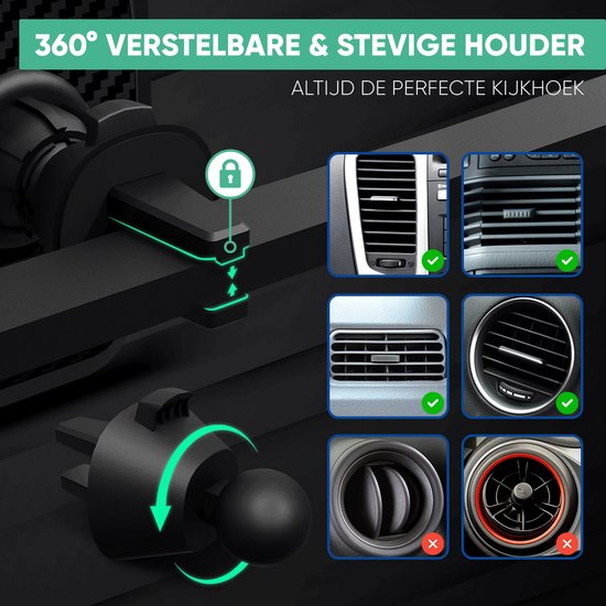 Serve 3in1 Bluetooth FM Transmitter, Phone Holder Car & Wireless Fast Charger 15W - Car Kit for Music - Phone Holders Car Accessories - Touchless Car Charger - Ventilation Holder