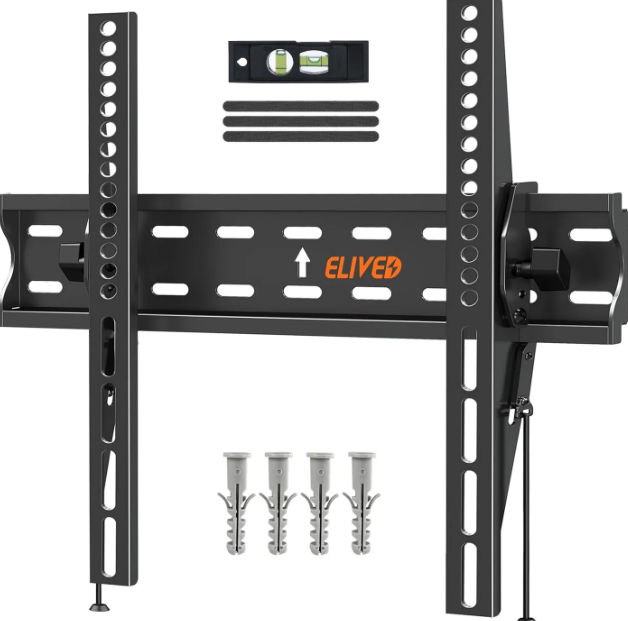 Support mural pour téléviseur ELIVED Ultra Slim 26 à 60 pouces - Inclinable - Jusqu'à 45 kg