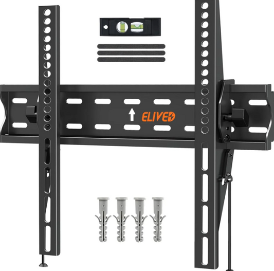 Support mural pour téléviseur ELIVED Ultra Slim 26 à 60 pouces - Inclinable - Jusqu'à 45 kg