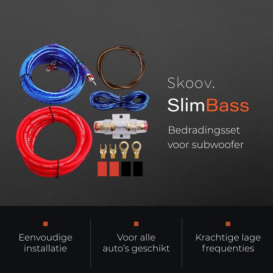Skoov Wiring Set for Car Subwoofer and Amplifier - Cable Set - Complete Audio Wiring Set - Suitable for Car Sound Systems