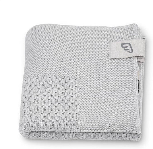 Couverture JetKids by Stokke en laine mérinos, gris galet - S'adapte au couvercle du BedBox pour garder votre enfant au chaud pendant le voyage - Lavable en machine