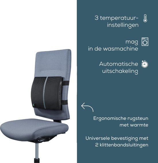 Beurer HK 70 Dossier électrique chauffant - Coussin chauffant ergonomique pour le dos et la chaise - Fixation universelle - Convient à la voiture et au bureau - Chauffage rapide - Arrêt automatique - Garantie 5 ans : exclusive at Bol.com