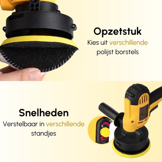 Gtrise Polisher - Polisseuse voiture - 6 disques de polissage - 1400W puissant - Polisseur - Avec Ebook