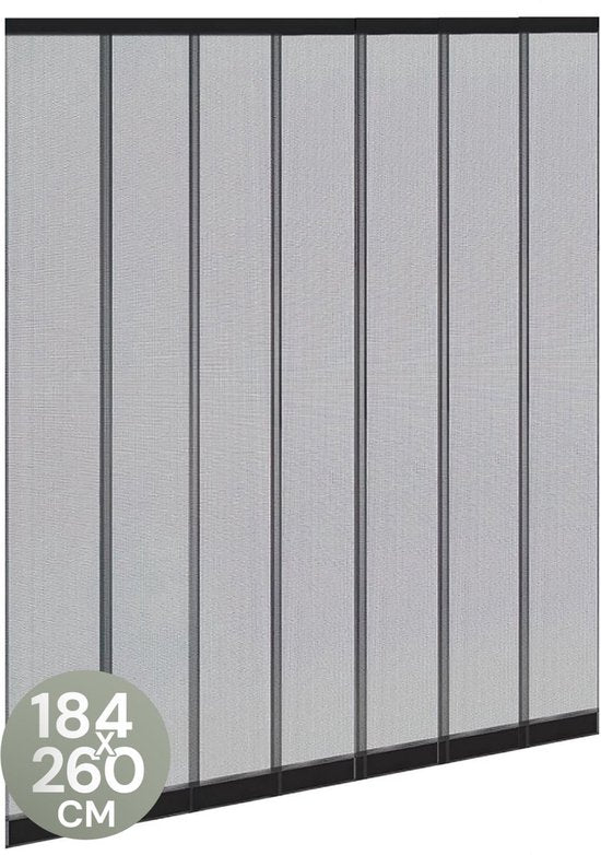 O'DADDY® Fly Curtain Slat Screen - 184x260 cm - Rideau de porte - Porte - Design ajustable - Fibre de verre - Moustiquaire de porte noire