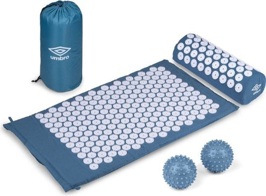 Tapis d'ongles Umbro - Tapis d'acupression - Tapis Shakti - Tapis de massage - 42x71cm - Bleu