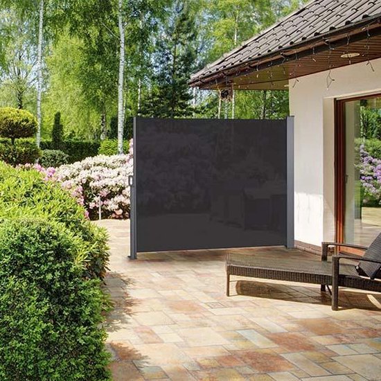 909 Outdoor - Paravent extensible - Noir - 170 x 300 cm - Fonction d'enroulement - Polyester - Résistant aux intempéries - Résistant aux UV