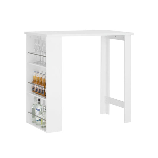 Table de bar - SoBuy - 3 compartiments - 106x57x112 cm - Blanc