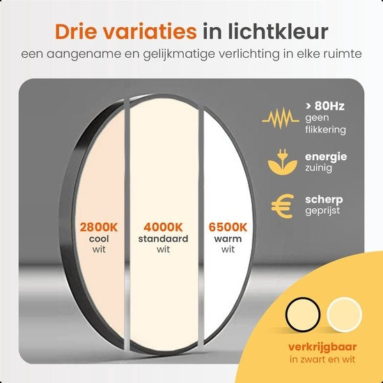 Goliving Plafonnier - Plafonnier - Led - Extra fin - Lumière blanc chaud - Chambre - Salle de bain - Salon - Ø 23cm - Blanc