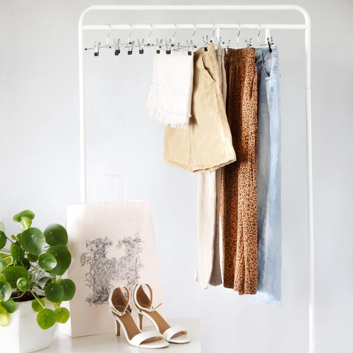 LifeGoods Cintres pour pantalons - 20 pièces - antidérapant - métal