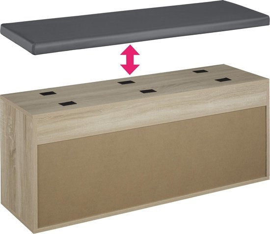 tectake - Natalya banc à chaussures - Bois clair, chêne Sonoma - 403625
