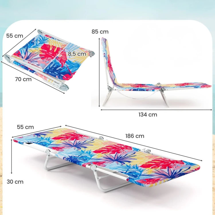 Chaises longues Coast - Lot de 2 - 5 positions - Oxford - 150 kg